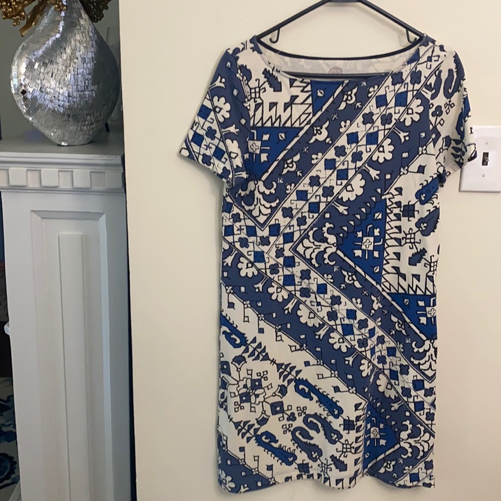 Tory Burch Blue and White Midi Dress